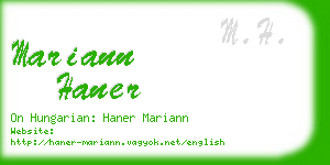 mariann haner business card